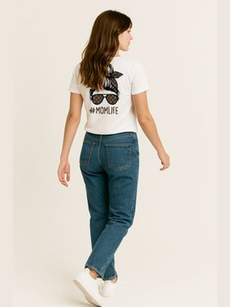 T-shirt "MomLife" blanc - Balec Unlimited