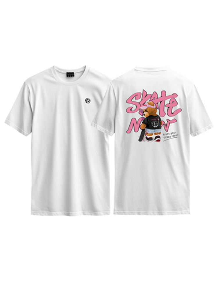 T-shirt "Skate Now" blanc - Balec Unlimited