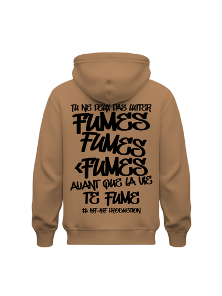 Hoodie "ShitSquad" camel / imprimé noir - Balec Unlimited