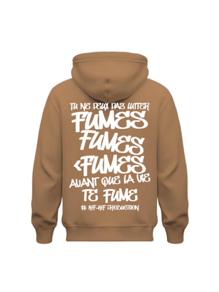 Hoodie "ShitSquad" camel / imprimé blanc - Balec Unlimited