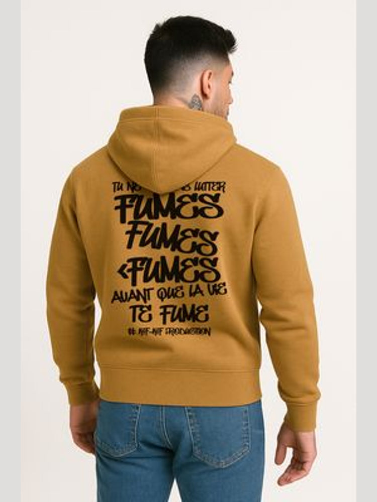 Hoodie "ShitSquad" camel / imprimé noir - Balec Unlimited