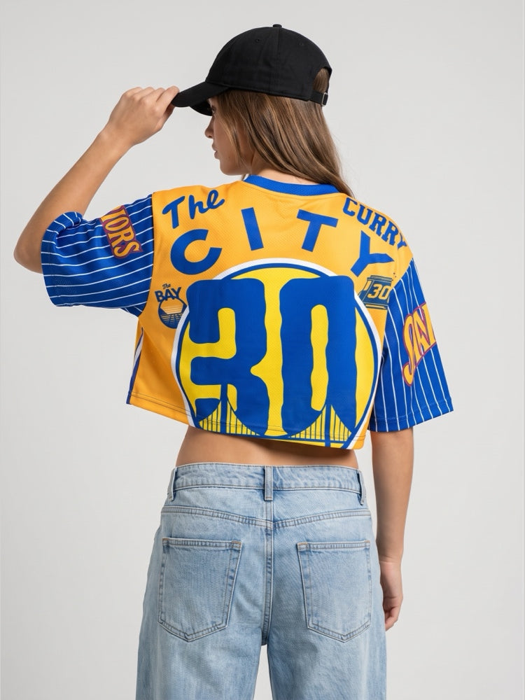Jersey oversize crop top Cook Time porté, vue de dos