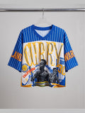 Jersey oversize crop top Cook Time sur cintre, face