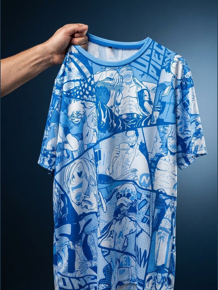 T-shirt oversize "All-Over Manga" – face